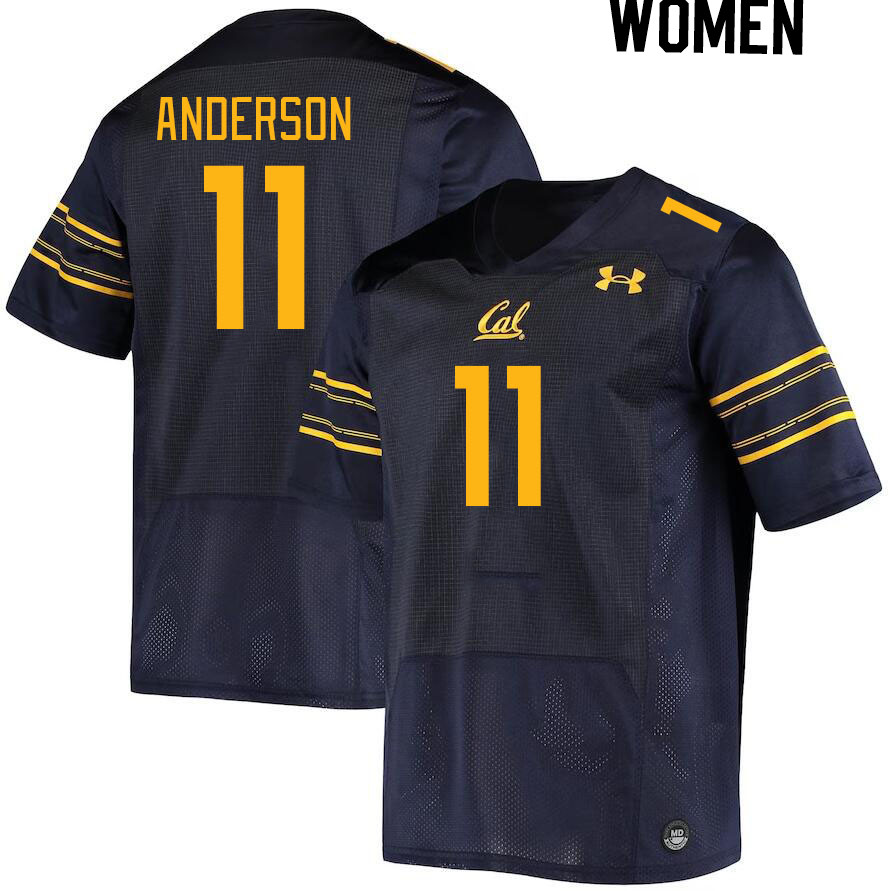 Women #11 Mavin Anderson California Golden Bears College Football Jerseys Stitched Sale-Navy